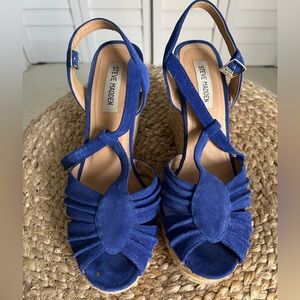 Suede Steve Madden royal blue beautiful wedges